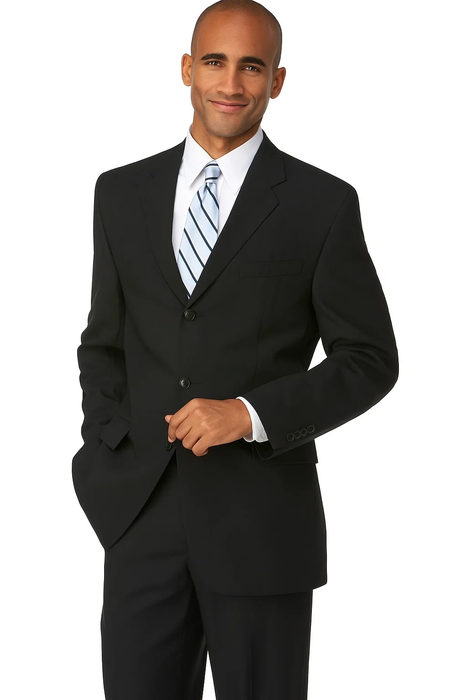 Men's Black 3 Button Polyester affordable Cheap Priced Business Three buttons Suits Clearance Sale online sale