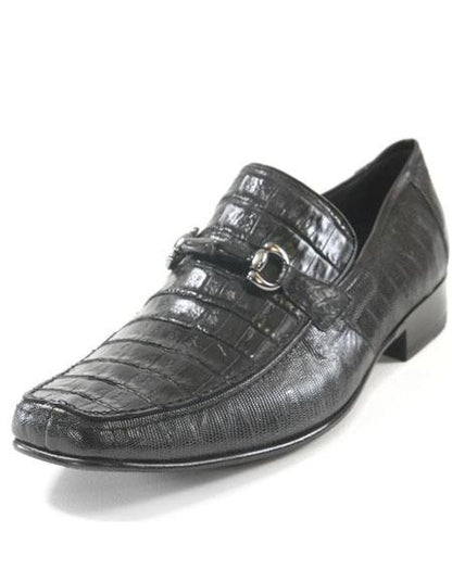 Mens Black Genuine Caiman Belly And Lizard Slip On By Los Altos - Image 10