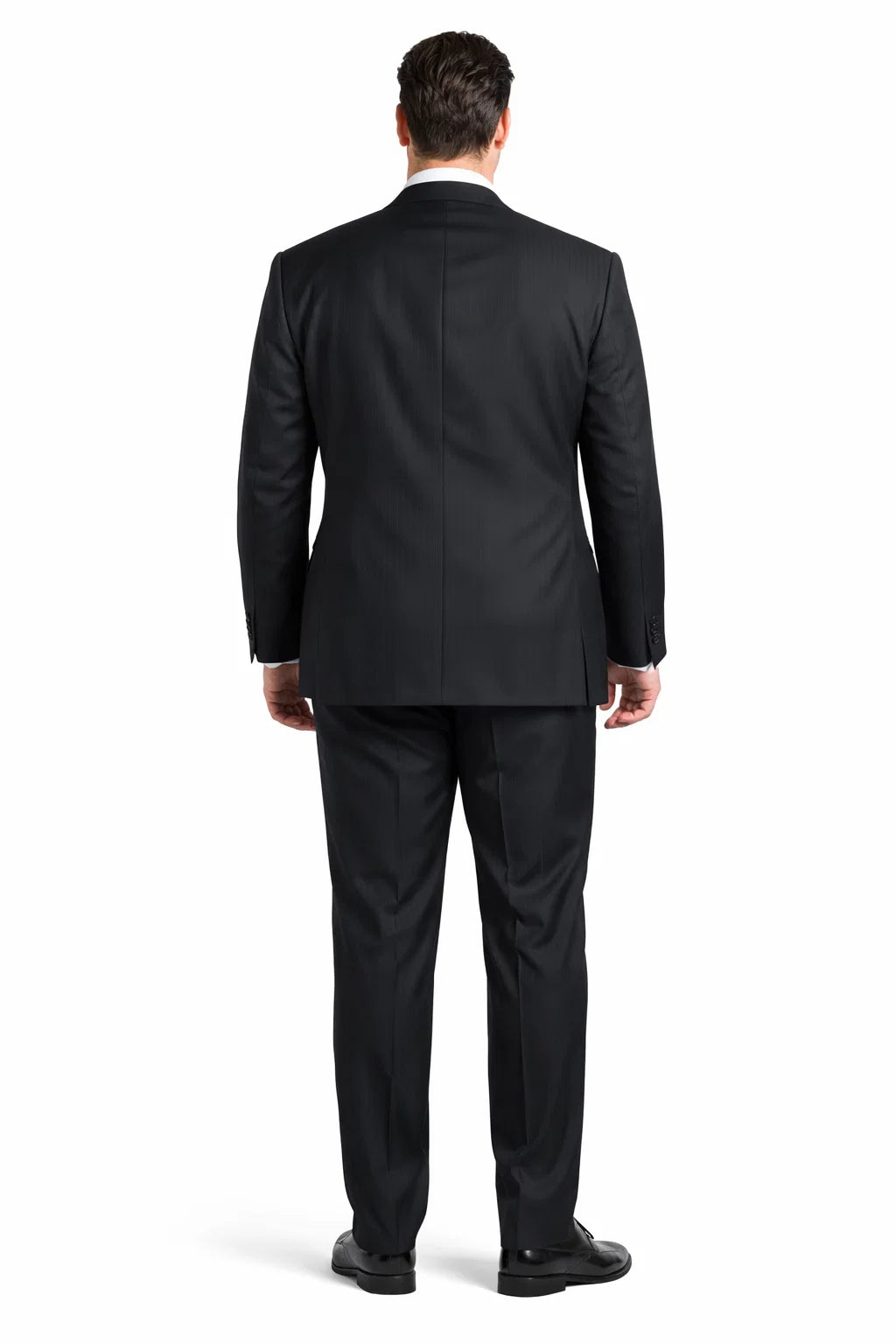 Men's Black Pinstripe Wool Italian Design Suit Black