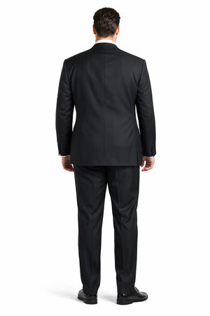 Men's Black Pinstripe Wool Italian Design Suit Black