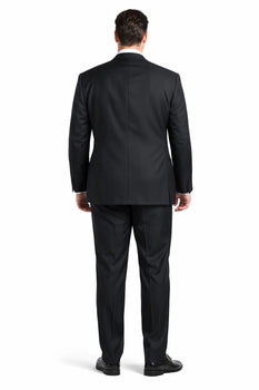 Men's Black Pinstripe Wool Italian Design Suit Black