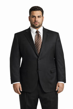 Men's Black Pinstripe Wool Italian Design Suit Black