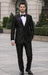 Men's Black Shiny Two Piece Slim Fitted Suits Oxford Men's Sharkskin Suit
