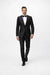 Men's Black Shiny Two Piece Slim Fitted Suits Oxford Men's Sharkskin Suit