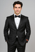 Mantoni Suit - Signature Menswear Wool Fabric SuitsOutlet - Brand Men's 2-button Black Tuxedo  - High End Suits - High Quality Suits