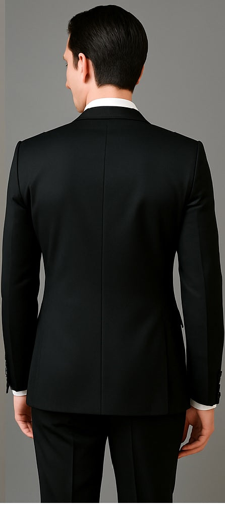Men's Black and White  Lapel Peak Lapel Vested 3 Piece 1 Button Tuxedo With White Lapel Suit with white vest or black vest - Image 5