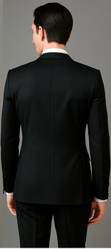 Men's Black and White  Lapel Peak Lapel Vested 3 Piece 1 Button Tuxedo With White Lapel Suit with white vest or black vest - Image 5