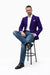Men's Blazer On Sale Purple and Bold White Pinstripe Blazer