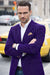 Men's Blazer On Sale Purple and Bold White Pinstripe Blazer