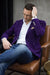 Men's Blazer On Sale Purple and Bold White Pinstripe Blazer