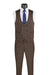 Men’s Brown 3-Piece Slim Fit Suit – 2 Button Peak Lapel Jacket with Double Breasted Vest & Flat Front Pants