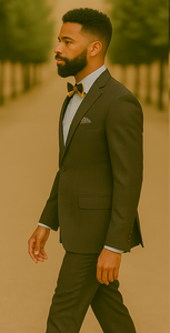 Men's Brown Plaid Slim Fit Suit by Rossiman Rossi – Peak Lapel Jacket & Tapered Pants