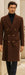 Men's Brown Wool Fabric Double breasted Overcoat  44 inch full length Topcoat