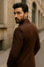 Men's Brown Wool Fabric Double breasted Overcoat  44 inch full length Topcoat