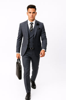 CALABRIA GREY Statement Suits Clothing Confidence Plaid Suit - Image 4