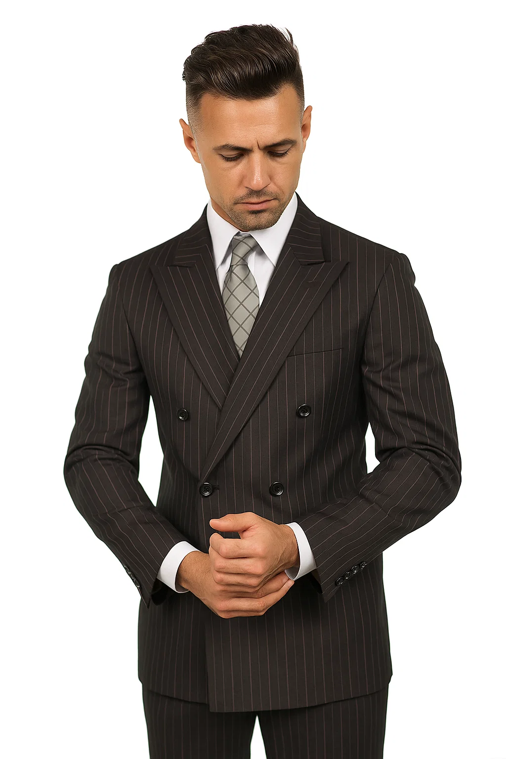 Men's Charcoal Double Breaste