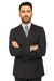 Pinstripe ~ Stripe Pattern Men's Charcoal Double Breasted Wool Peak Lapel Stripe Suit