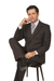Pinstripe ~ Stripe Pattern Men's Charcoal Double Breasted Wool Peak Lapel Stripe Suit