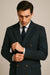 Men's Charcoal Grey - Dark Gray Fabric Double breasted Overcoat  44 inch full length Topcoat