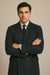 Men's Charcoal Grey - Dark Gray Fabric Double breasted Overcoat  44 inch full length Topcoat