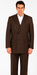 Men's Classic Fit Peak Lapel Double Breasted Brown 6 Button Suit