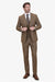 Men’s Copper Brown Micro Plaid Wool Suit – Designer Vintage Style with Vest