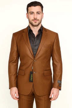 Men's Designer 2-Button With Sheen Rust 