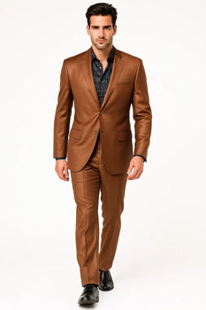 Men's Designer 2-Button With Sheen Rust 