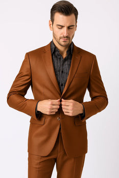 Men's Designer 2-Button With Sheen Rust 