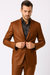 Men's Designer 2-Button With Sheen Rust ~ Peach Sharkskin Suit