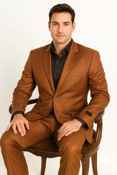 Men's Designer 2-Button With Sheen Rust 