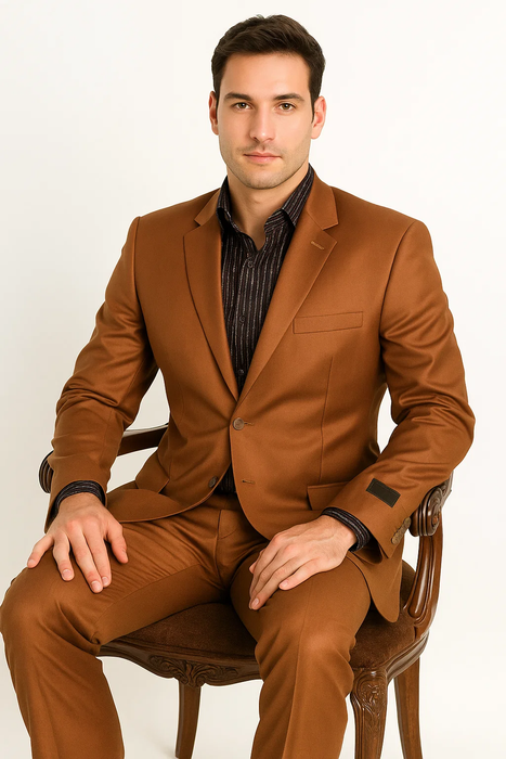 Men's Designer 2-Button With Sheen Rust 