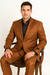 Men's Designer 2-Button With Sheen Rust ~ Peach Sharkskin Suit