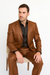 Men's Designer 2-Button With Sheen Rust ~ Peach Sharkskin Suit