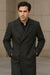 Men's Dress Coat Dress Coat Top Coat Buttons Closure Double Breasted Overcoat Charcoal Grey Full Length Maxi Coat