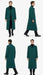Men’s Full-Length Green Overcoat – Microfiber Blend for Winter Maxi Duster Coat