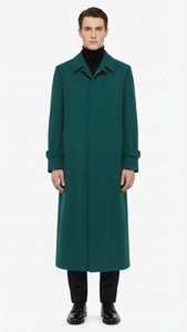 Men’s Full-Length Green Overcoat