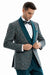 Men’s Green Splatter Print Prom Tuxedo – One Button Vintage Style with Shawl Lapel & Vest