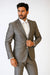 Men's Grey Tuxedo - Gray Tuxedo Suit With White Trim Lapel Slim Fit Wedding Suit - Prom Suit