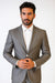 Men's Grey Tuxedo - Gray Tuxedo Suit With White Trim Lapel Slim Fit Wedding Suit - Prom Suit