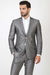 Men's Grey Tuxedo - Gray Tuxedo Suit With White Trim Lapel Slim Fit Wedding Suit - Prom Suit