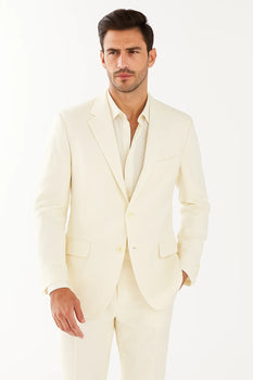 Men's Ivory Cream Off White Two Button Cheap Priced Blazer - Image 2