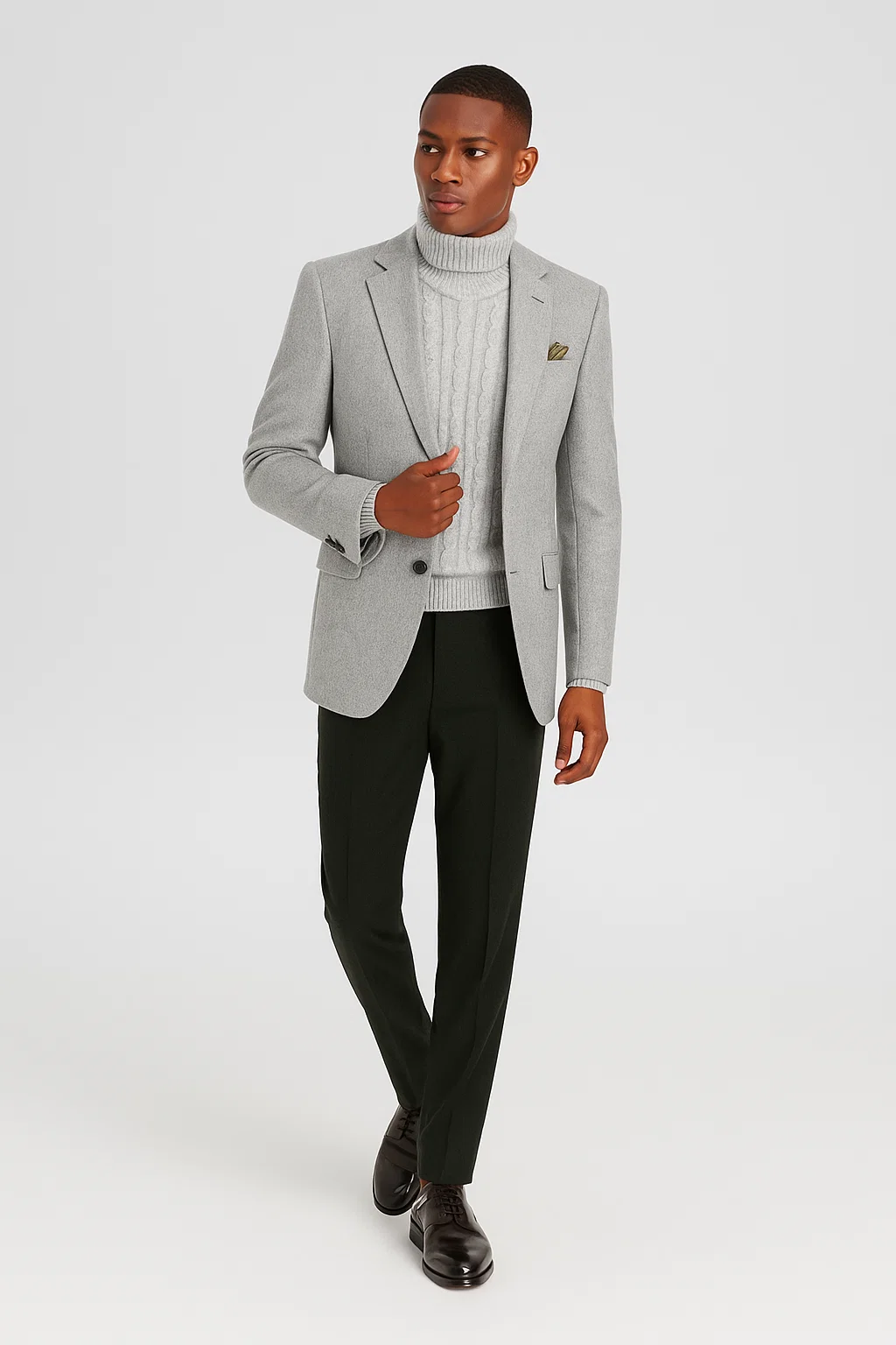 Men's Light Gray 2 Button Solid Pattern Cheap Priced Designer Fashion Dress Casual Blazer For Men On Sale Blazer - 62742 Dove Grey P&L - Image 2