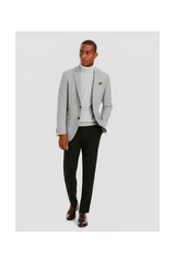 Men's Light Gray 2 Button Solid Pattern Cheap Priced Designer Fashion Dress Casual Blazer For Men On Sale Blazer - 62742 Dove Grey P&L