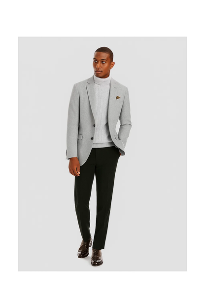 Men's Light Gray 2 Button Solid Pattern Cheap Priced Designer Fashion Dress Casual Blazer For Men On Sale Blazer - 62742 Dove Grey P&L