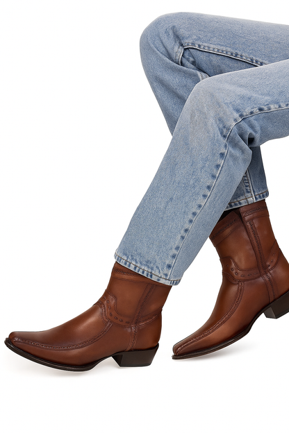 Men's Los Altos Genuine Leather European Toe Short Boots 76BF38 - Image 7