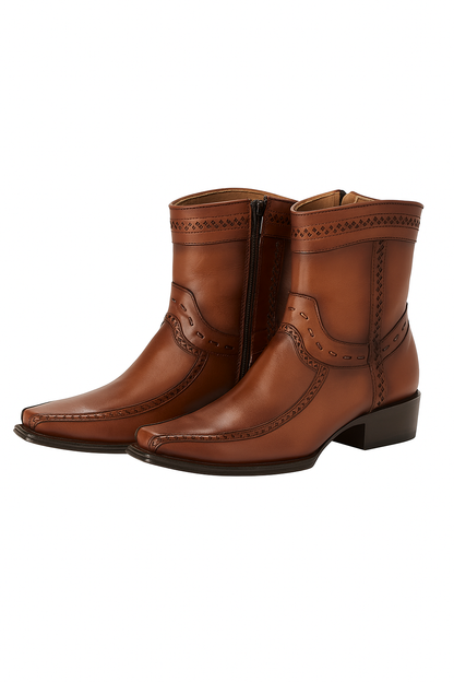 Men's Los Altos Genuine Leather European Toe Short Boots 76BF38 - Image 3