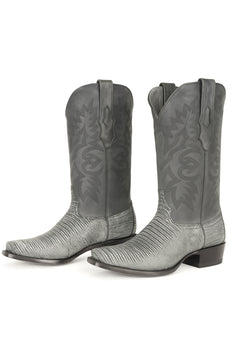 Men's Los Altos Boots 7 Toe Genuine Teju Lizard Sanded Black Leather Boots Handcrafted - Image 2