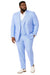 Men's  Notch Label Orange Colour Summer Seersucker Fabric Jacket and Pants 3 Piece Suit