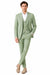 Men's  Notch Label Orange Colour Summer Seersucker Fabric Jacket and Pants 3 Piece Suit